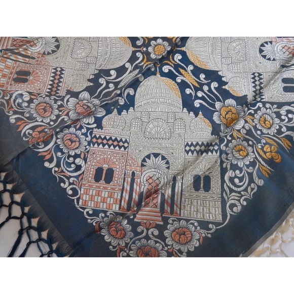 Vintage Silk Brocade Piano Scarf/Shawl - Picture 6 of 8